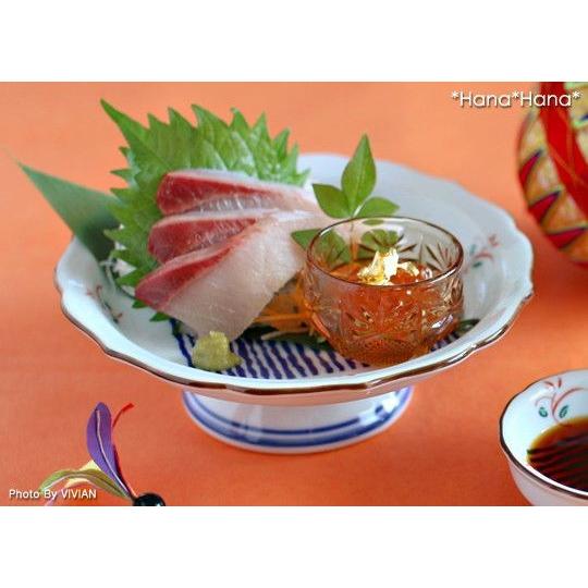 織部掛分草花文三ツ足 刺身鉢揃 5点 老舗料亭 刺身鉢 42-29-717 黒緑彩三角刺身鉢 14 4 4 4 鉢 刺身鉢・千代久