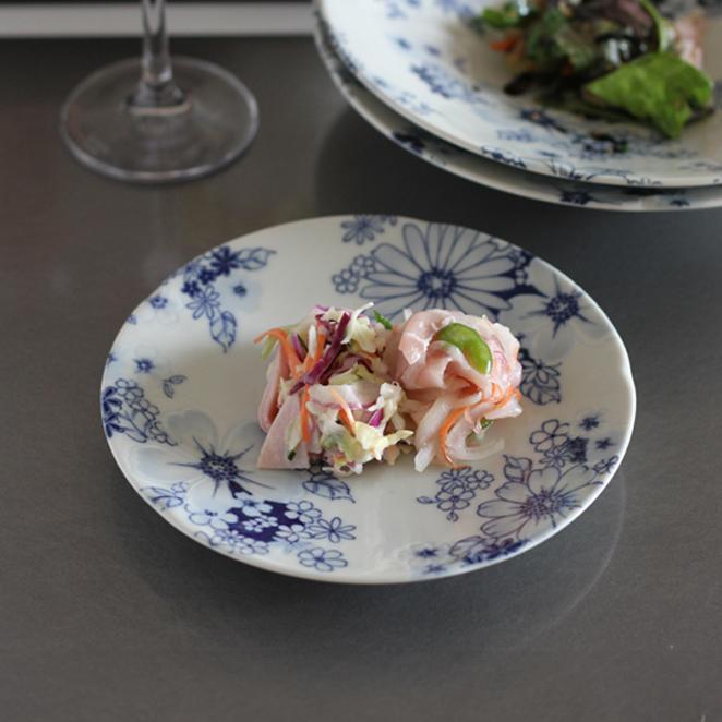 食器 美濃焼 皿 取り皿 16cm プレート 銘々皿 ケーキ皿 花柄 かわいい