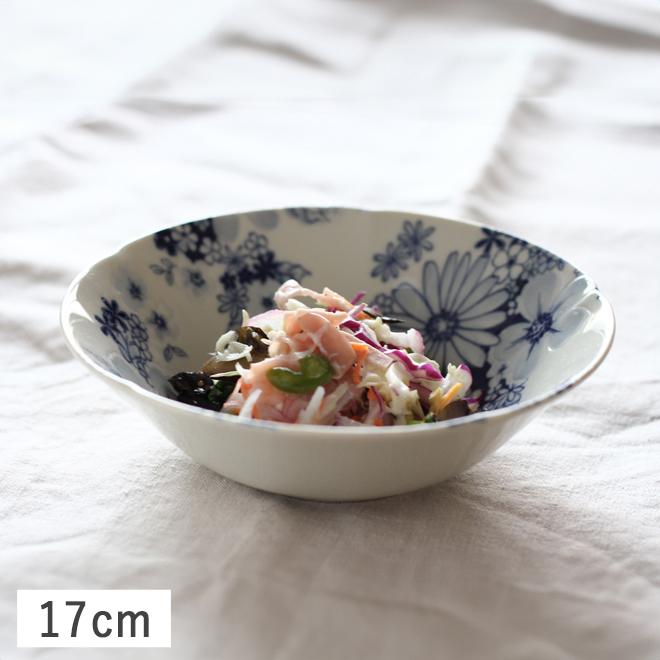 食器 美濃焼 鉢 中鉢 17cm ボウル 盛鉢 煮物鉢 花柄 かわいい おしゃれ