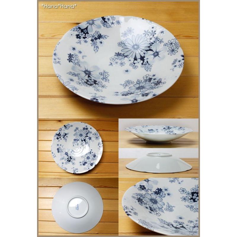 食器 美濃焼 皿 深皿 22cm 麺皿 盛皿 中皿 パスタ皿 花柄 かわいい