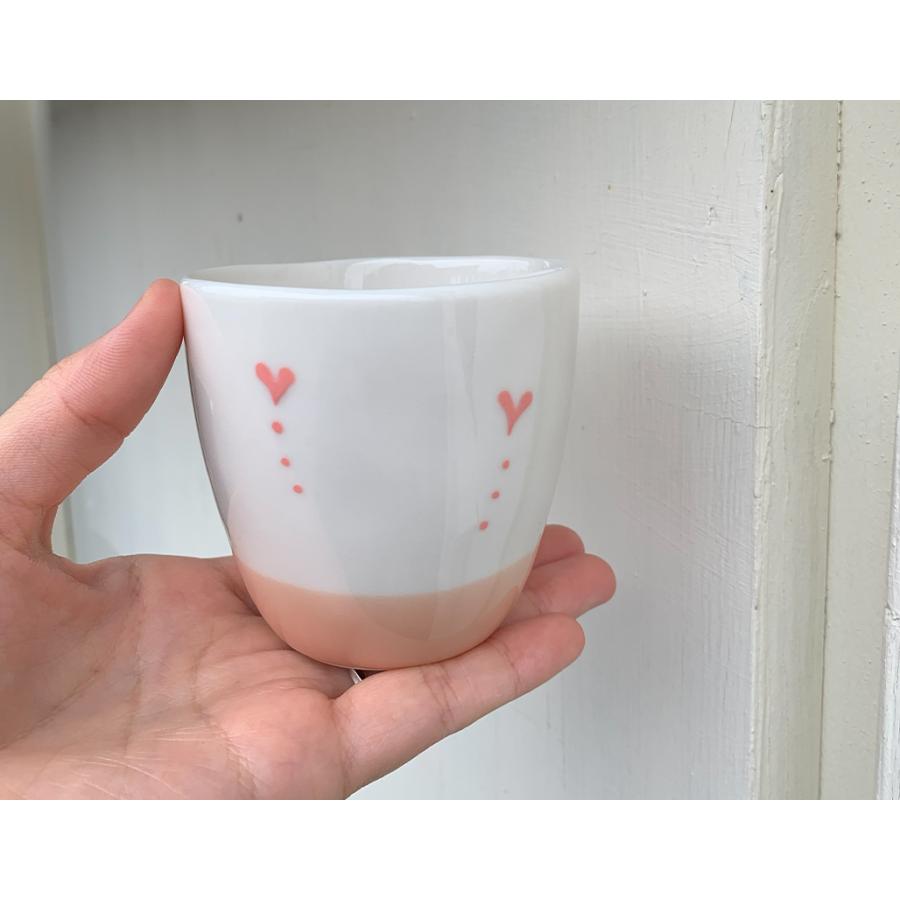 大特価品／ ハートゆのみ すりきり180ml 2色 ブルー ピンク かわいい 