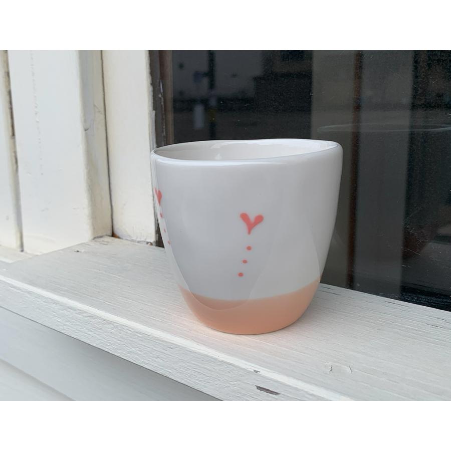 大特価品／ ハートゆのみ すりきり180ml 2色 ブルー ピンク かわいい