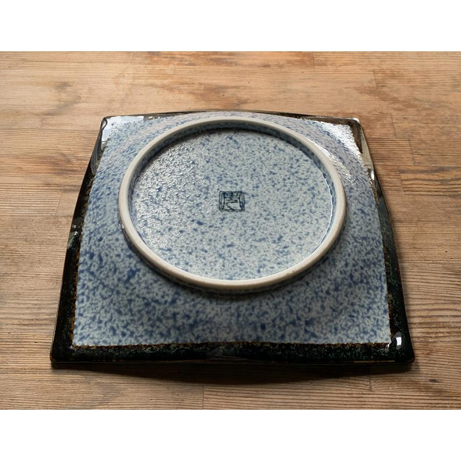 大特価品／ 青海波渕黒角大皿 23.3cm 美濃焼 磁器 食器洗浄機対応 電子