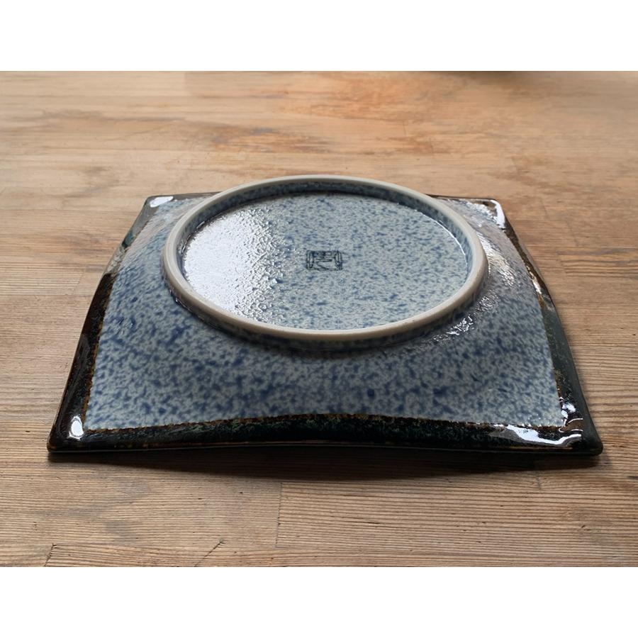 大特価品／ 青海波渕黒角大皿 23.3cm 美濃焼 磁器 食器洗浄機対応 電子