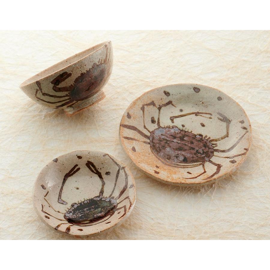 蔵珍窯（ぞうほうがま） 蟹文 取り皿 16cm (お取り寄せ品)// 美濃焼 蟹