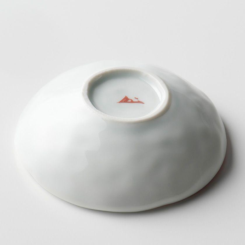 蔵珍窯（ぞうほうがま） 赤椿 深豆皿 10cm (お取り寄せ品)// 美濃焼 椿
