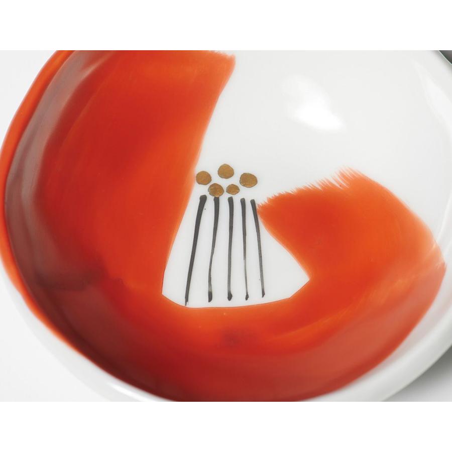 蔵珍窯（ぞうほうがま） 赤椿 深豆皿 10cm (お取り寄せ品)// 美濃焼 椿