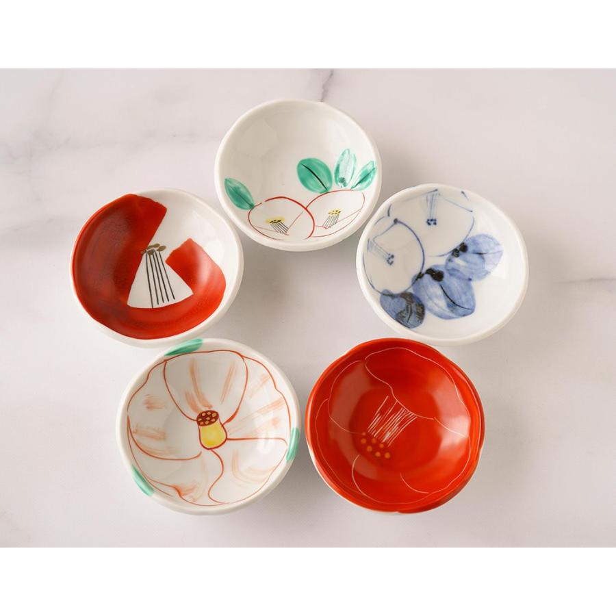 蔵珍窯（ぞうほうがま） 赤椿 深豆皿 10cm (お取り寄せ品)// 美濃焼 椿