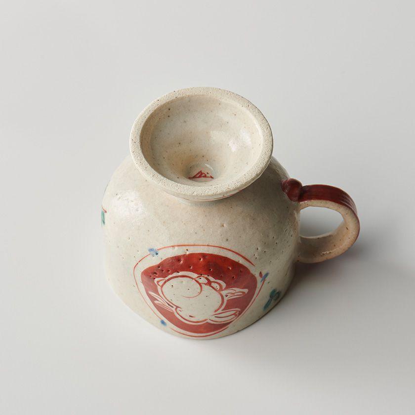蔵珍窯（ぞうほうがま） 赤絵うさぎ 高台マグカップ 230ml (お取り寄せ