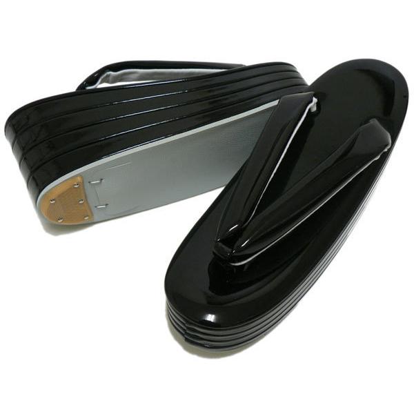 草履 かかとの高い 四段 ぞうり 四枚芯草履 厚底 4枚芯 ぞうり 黒色 M  