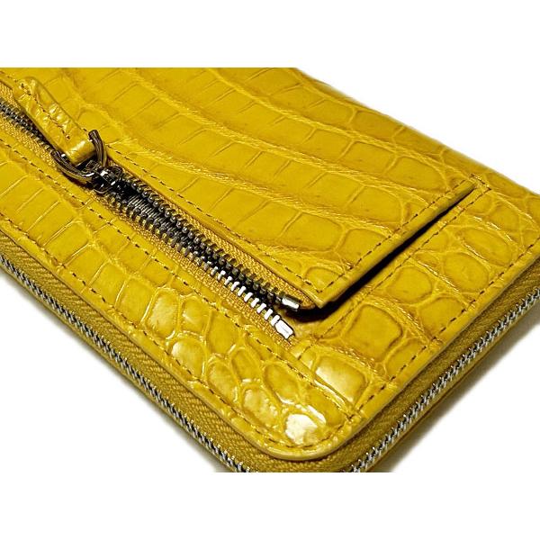 財布 クロコダイル ワニ革 マット加工 長財布 L字ファスナー 
