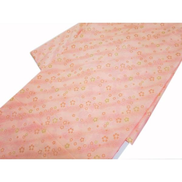 S大きいサイズお仕立て上がり正絹長襦袢薄オレンジピンク地にぼかし