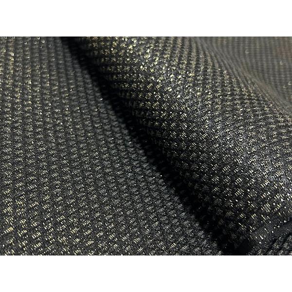 帯揚げ 黒 丹後ちりめん ふくれ織り 金通し ラメ入り No,7 日本製
