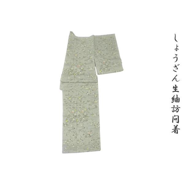 訪問着 しょうざん 生紬 紬訪問着 おしゃれ着 単衣 袷 未仕立て