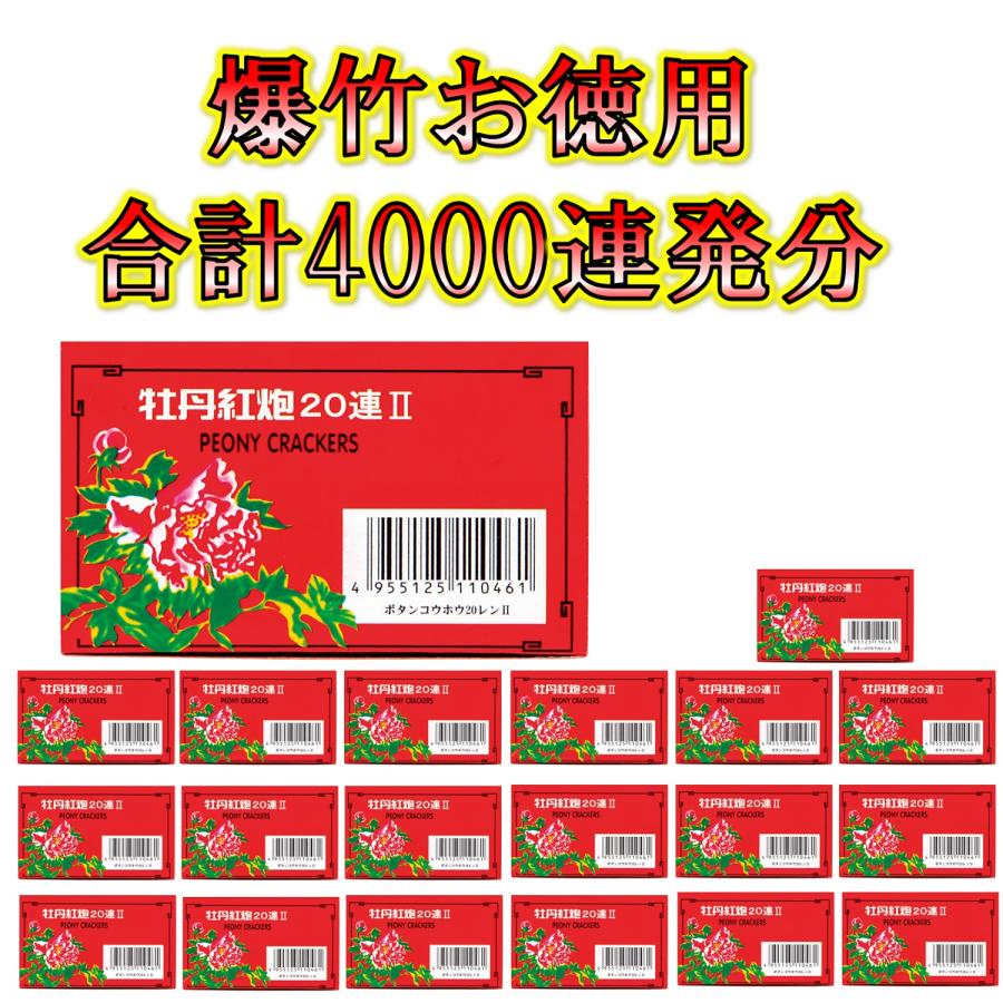 爆竹 送料無料 20箱セット 牡丹紅炮20連II（10枚入り） 激安 熊 カラス