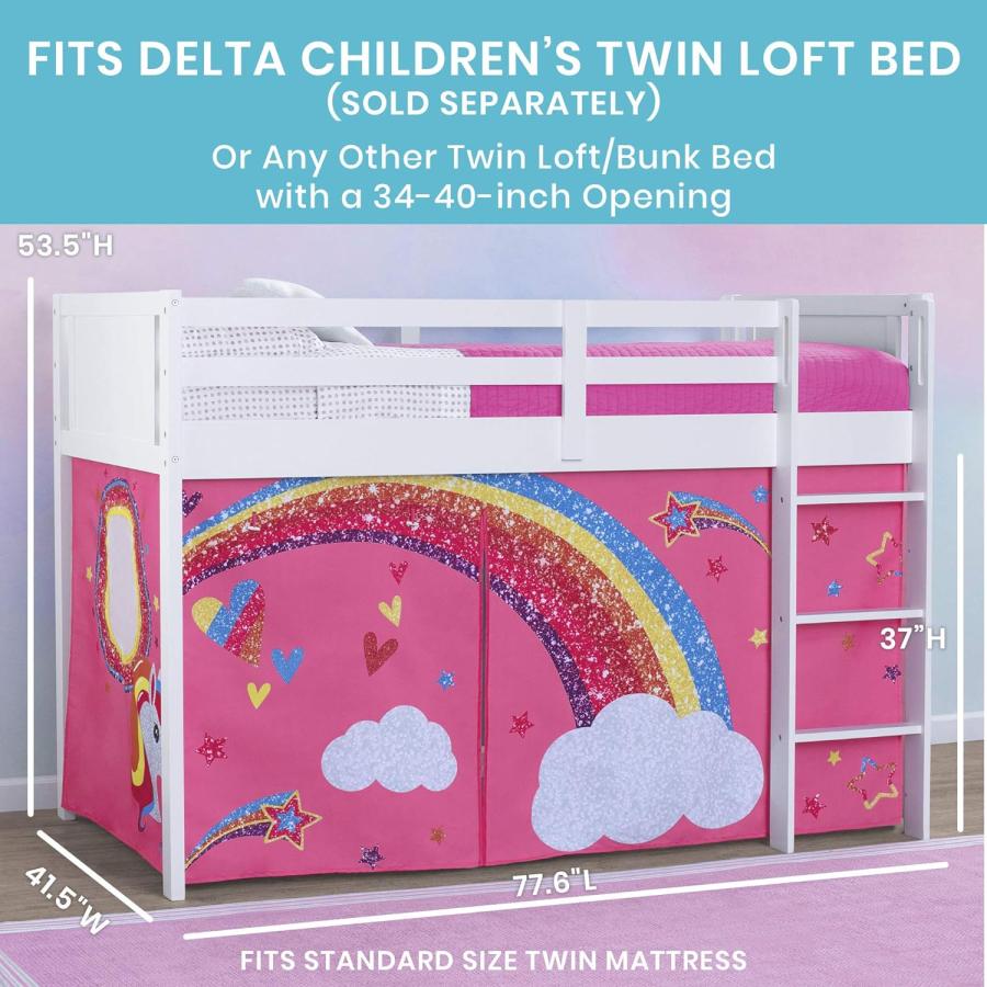 東京正規取扱店 JoJo Siwa Loft Bed Tent - Curtain Set for Low Twin Loft Bed (Bed Sold Separately) by Delta Children　並行輸入品