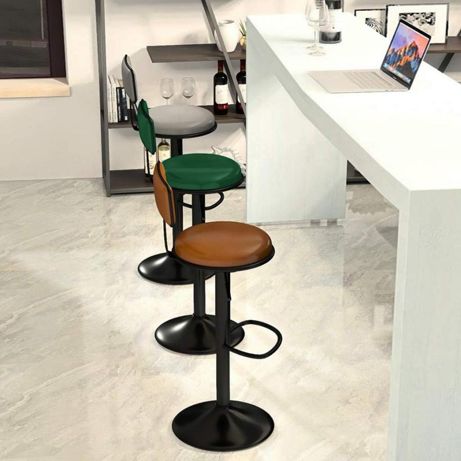 クーポンの入手 Lightweight Foldable Portable Kitchen Counter Bar Stool Modern Minimalist Bar stool Lifting Rotate PU Leather Upholstered Bar Chair for Kitchen Pub