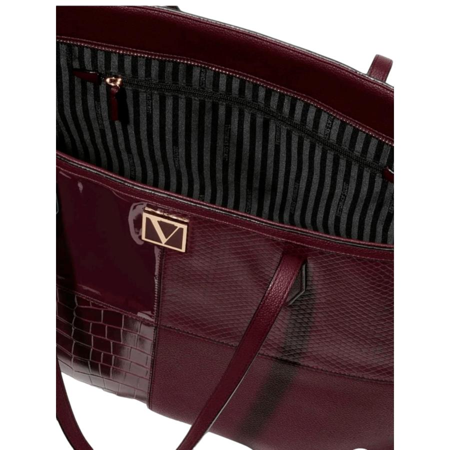 アウトレットオーダー Victoria´s Secret Victoria Carryall トートバッグ ハンドバッグ， ボルドーパッチワーク， On 並行輸入品