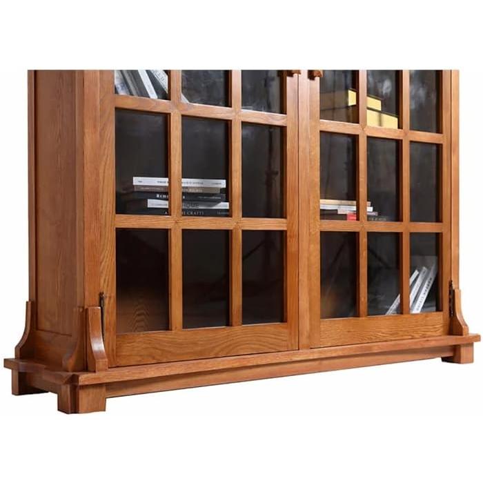 まとめ割はじめる Crafters and Weavers Arts and Crafts Wood Double Door Bookcase in Cherry　並行輸入品