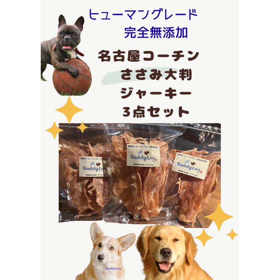 ３点お買い得セット 4800円  名古屋コーチンささみ 大判ジャーキー 完全無添加 手づくり 100g×3個 送料無料 ギフト | 