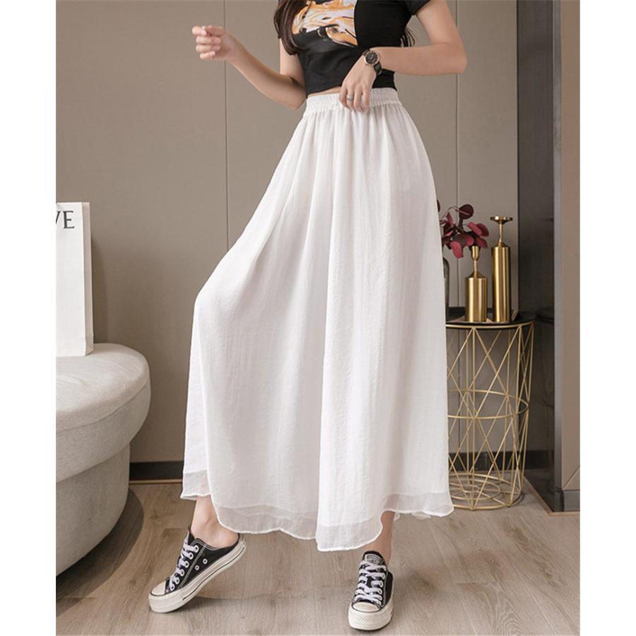 ワイドパンツ フレアパンツ フェイクスカート フレアスカート ガウチョ 大きいサイズ 9分丈 春 夏 涼しい おしゃれ セール 送料無料 |  | 16