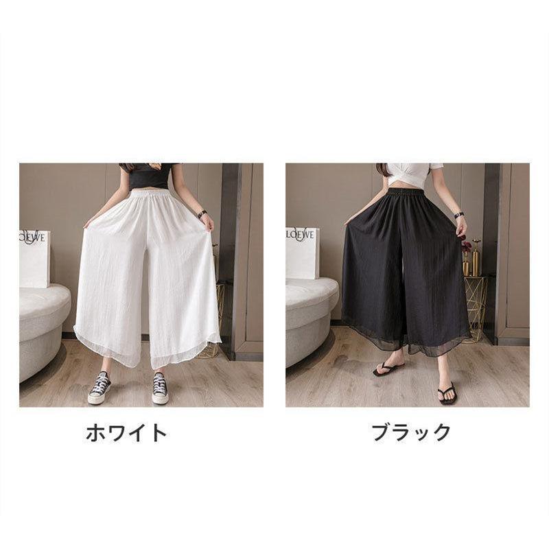 ワイドパンツ フレアパンツ フェイクスカート フレアスカート ガウチョ 大きいサイズ 9分丈 春 夏 涼しい おしゃれ セール 送料無料 |  | 03
