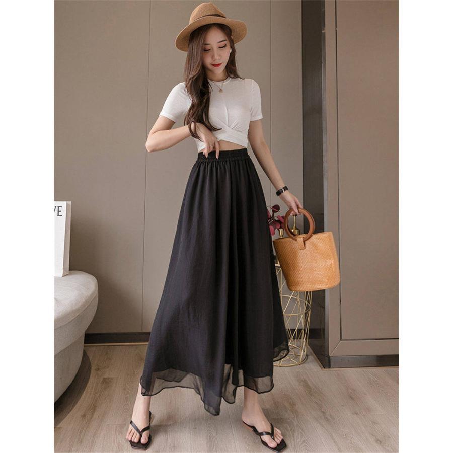 ワイドパンツ フレアパンツ フェイクスカート フレアスカート ガウチョ 大きいサイズ 9分丈 春 夏 涼しい おしゃれ セール 送料無料 |  | 10