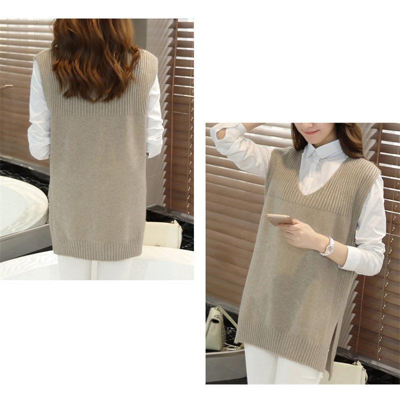 ニットベスト レディース チョッキ トップス Vネック ロング ノースリーブ プルオーバー ベスト ジレー セーター 重ね着 コーデ 送料無料 |  | 03