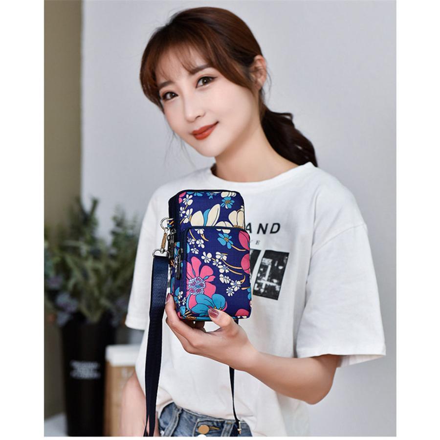 スマホポーチ スマホショルダー レディース 肩掛け 斜めがけ 携帯ショルダー PUレザー 財布 小物入れ 花柄 ミニバッグ かわいい 送料無料 |  | 07