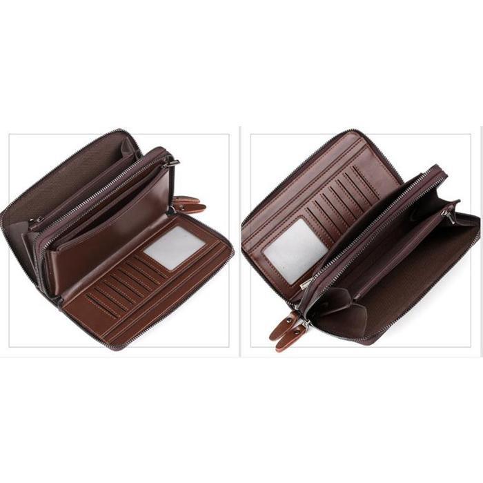 長財布 メンズ 男性 大容量 財布 ダブルファスナー ラウンドファスナー