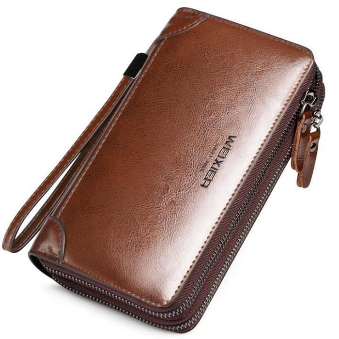 長財布 メンズ 男性 大容量 財布 ダブルファスナー ラウンドファスナー