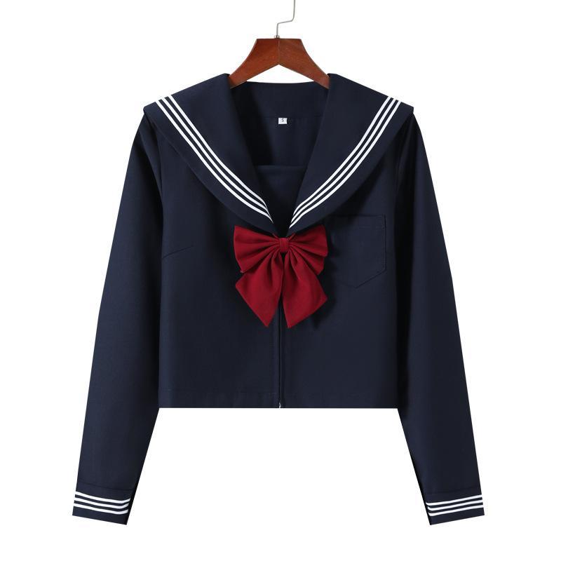 セーラー服 女子高校生 学生服 上下セット半袖/長袖 ネイビー JK制服