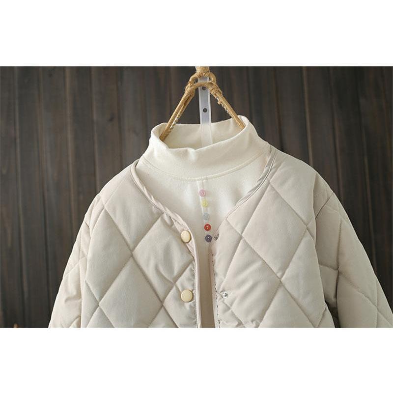 キルティングコート レディース 中綿コート 襟なし ショート丈 長袖 キルティング 無地 軽量 大きいサイズ 暖かい アウター かわいい ゆったりカジュアル |  | 03