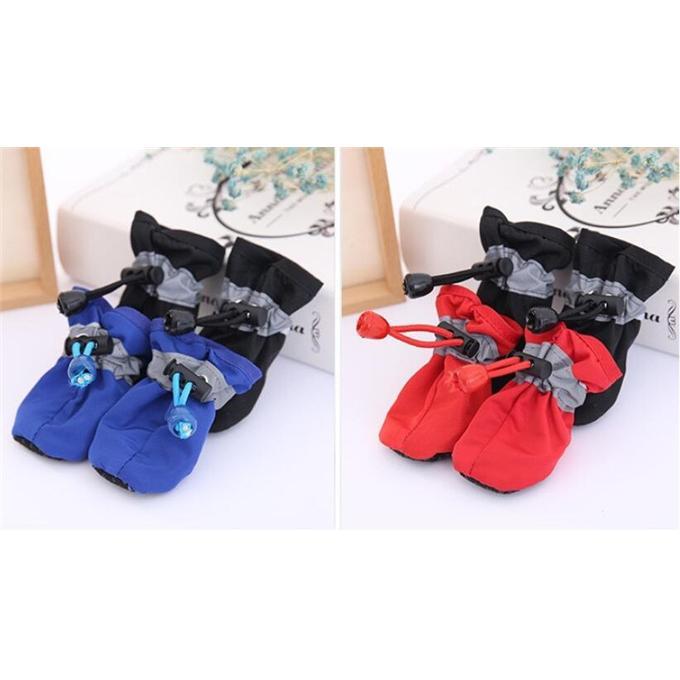 犬 靴 ドッグシューズ 靴下 ソックス 4個入 脱げない 柔らかい 嫌がらない ソフト ブーツ 履物 肉球保護 滑り止め 反射光 子型犬 中型犬 |  | 12