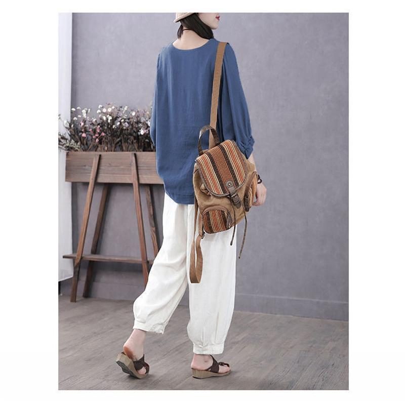 ブラウス レディース 半袖 5分袖 シャツ ドルマンスリーブ 春 夏 プルオーバー 丸ネック ゆったり 通勤 母の日 涼しい 高級感 ルームウェア |  | 05