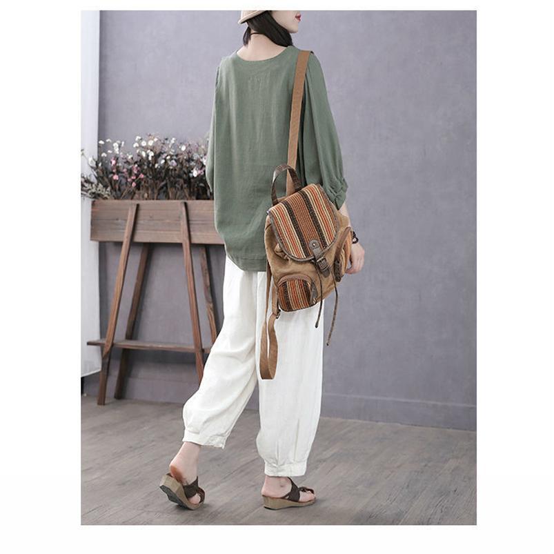 ブラウス レディース 半袖 5分袖 シャツ ドルマンスリーブ 春 夏 プルオーバー 丸ネック ゆったり 通勤 母の日 涼しい 高級感 ルームウェア |  | 09