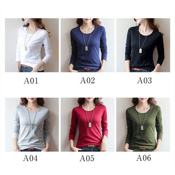 Tシャツ 長袖 レディース 半袖 プルオーバー 無地 春 夏 ルームウェア 薄手 通勤 通学 柔らかい |  | 02