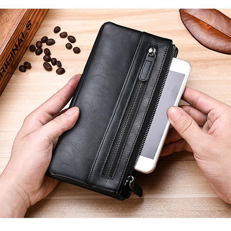 長財布 メンズ レディース 財布 レザー お札入れ 革 小銭入れ 携帯 ファスナー 大容量 多機能 ビジネス かっこいい カード 収納力レトロ 送料無料 |  | 06