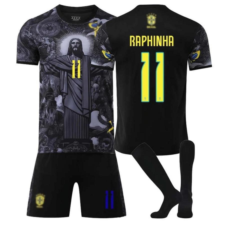 ブラジル代表 特別記念版ブラックサッカーユニフォームセット 7 番
