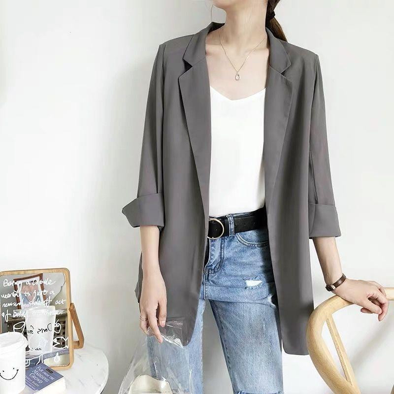 冷感 テーラードジャケット レディース スーツジャケット シフォン 夏 七分袖 薄手 サマージャケット カジュアルスーツ 涼しい きれいめ 春秋 |  | 06