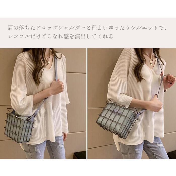 チュニック ニット Vネック レディース 五分袖 冷感ドロップショルダー 体型カバー 肩落ち トップス 透け感 ゆったり 薄手 スリット |  | 04