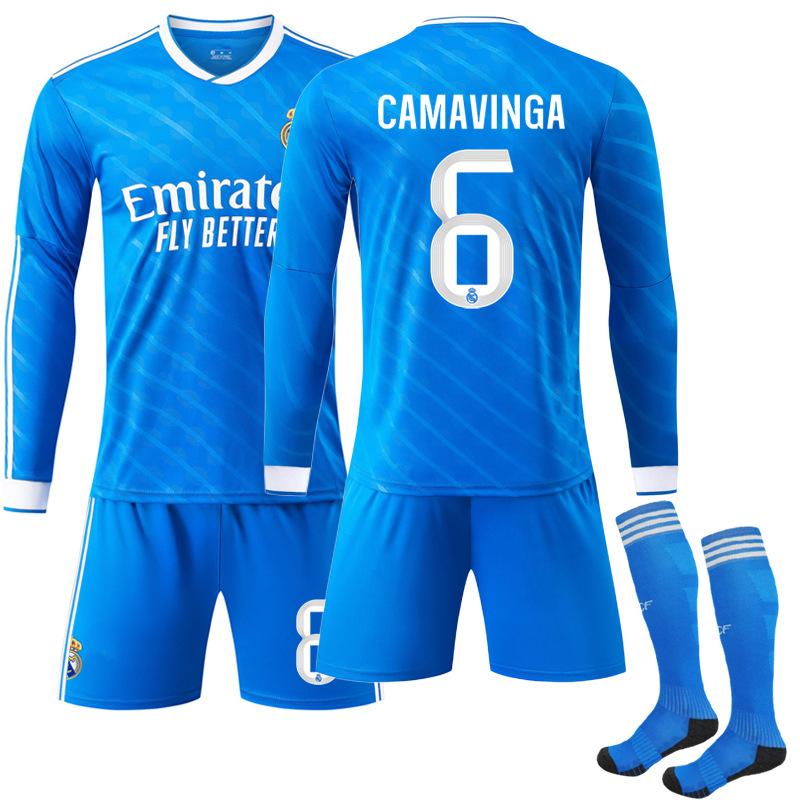 2526 レアル・マドリード セカンドアウェイ ブルー 長袖サッカーユニフォーム 上下セット 9 番ムバッペ・7 番 C ロナウド・5 番ベリンガム |  | 05