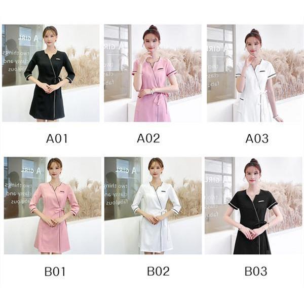 エステ ユニフォーム ワンピース 制服 半袖 美容 医療 レディース 女性 