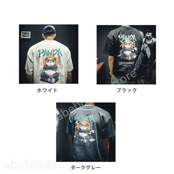 Ｔシャツ メンズ 半袖 夏服 プルオーバー トップス カジュアル ゆったり シンプル カラフル プリント お兄系 パンダ 花柄 アメカジ 和風 和柄 |  | 02