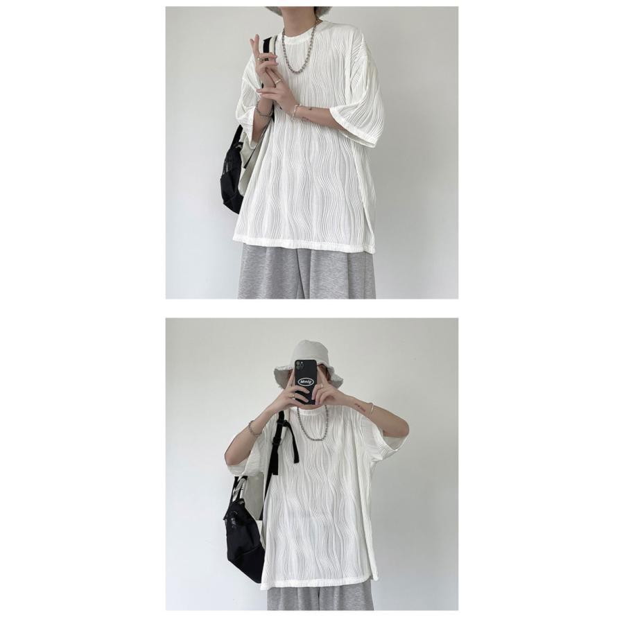 Tシャツ 夏服 メンズ 半袖 ゆったり 五分袖 涼しい 無地 カジュアル ファッション 丸襟 柔らかい肌触り 快適 ストリート オシャレ 大きめ |  | 05