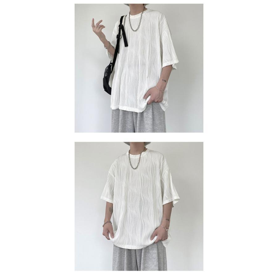 Tシャツ 夏服 メンズ 半袖 ゆったり 五分袖 涼しい 無地 カジュアル ファッション 丸襟 柔らかい肌触り 快適 ストリート オシャレ 大きめ |  | 06