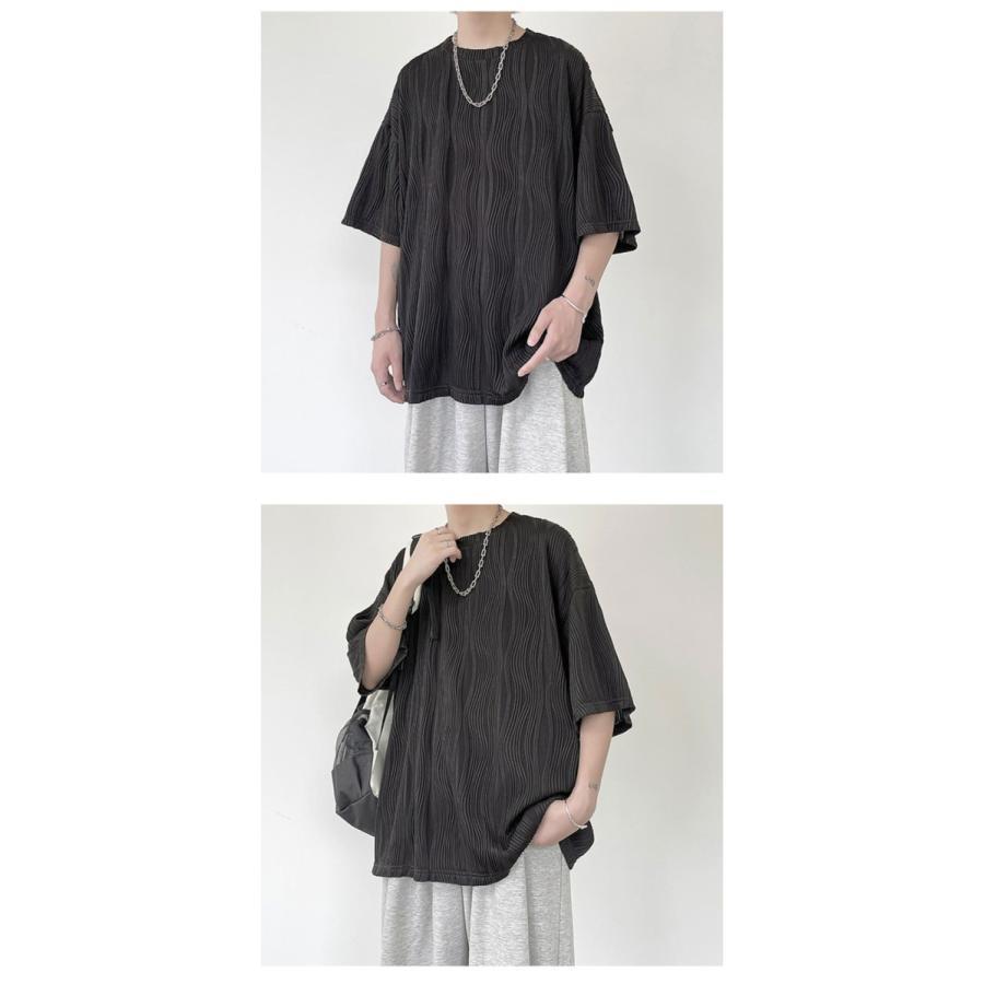 Tシャツ 夏服 メンズ 半袖 ゆったり 五分袖 涼しい 無地 カジュアル ファッション 丸襟 柔らかい肌触り 快適 ストリート オシャレ 大きめ |  | 07