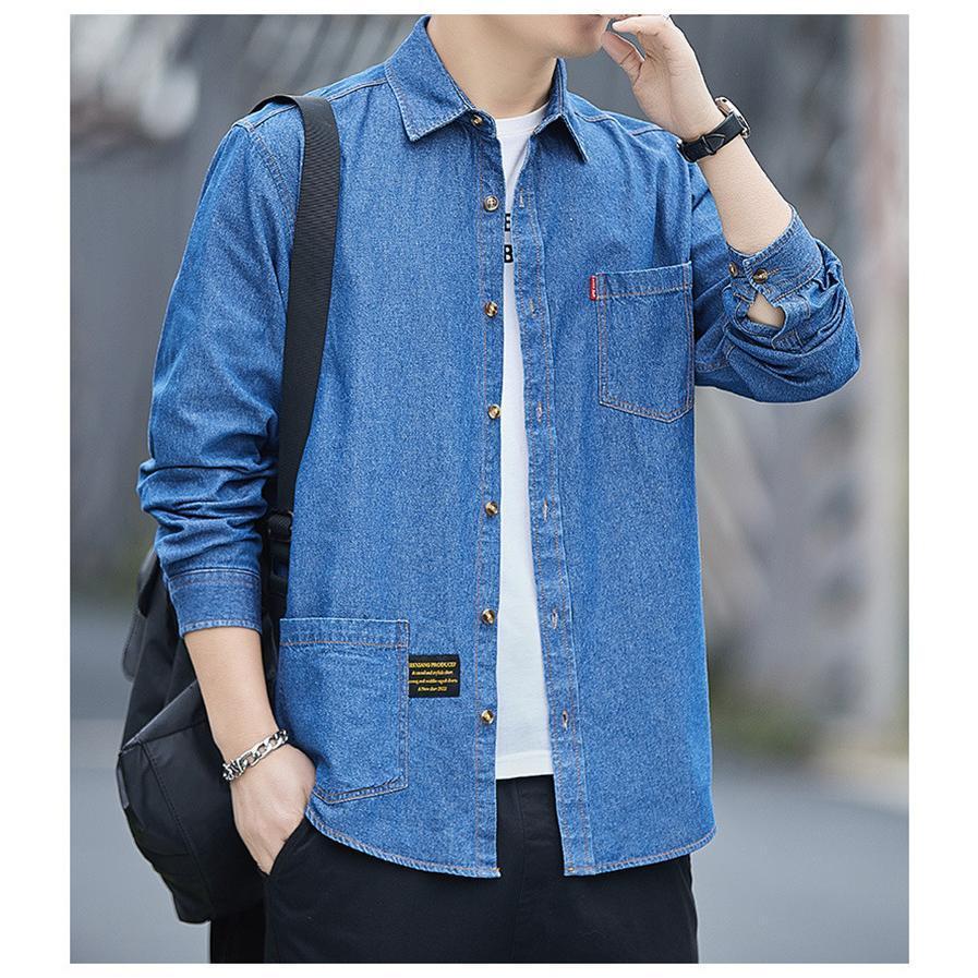 新品　純正 デニムシャツ　メンズLサイズ　男性用　ジャケット　長袖シャツ 爆売中 デニムシャツ メンズ デニムジャケット シャツ デニム