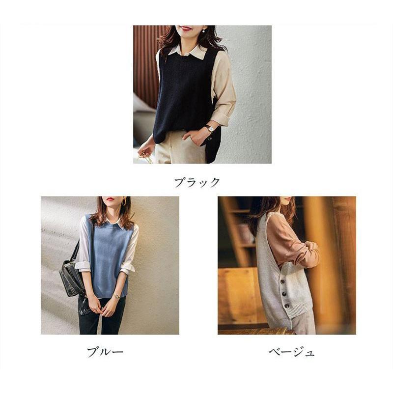 ニットベスト ニットタンクトップ レディース ジレー セーター 一部即納 クルーネック スクールベスト タンクトップ トップス 重ね着 ベスト ノースリーブ |  | 01
