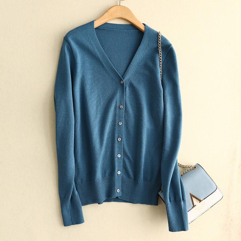 カーディガン レディース ニットセーター Vネック ブラウス 学生 オフィス 看護師 アウター 事務服 制服 長袖 秋冬 ユニフォーム トップス 前開き |  | 10